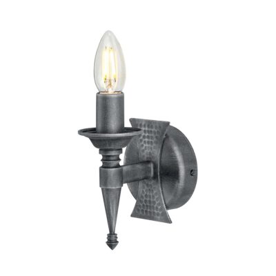 Aldergate Manor Medieval Style Wall Light Black Silver Patina