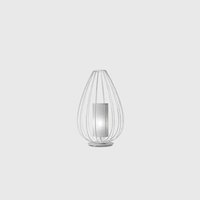 Aldergrove Contemporary Cage Floor Lamp Glossy White