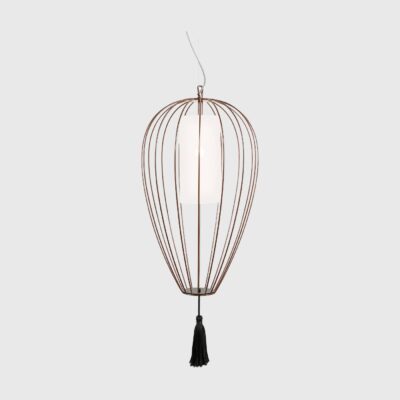 Aldergrove Contemporary Wire Cage Pendant Light Glossy Bronze