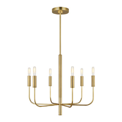 Alderleigh Hamptons 6 Light Chandelier Burnished Brass
