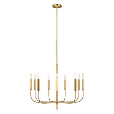 Alderleigh Hamptons Style 9 Light Chandelier Burnished Brass