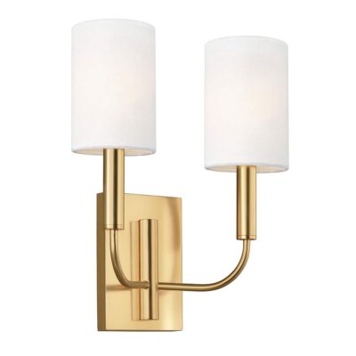 Alderleigh Hamptons Twin Arm Wall Light Burnished Brass