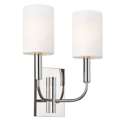 Alderleigh Hamptons Twin Arm Wall Light Polished Nickel
