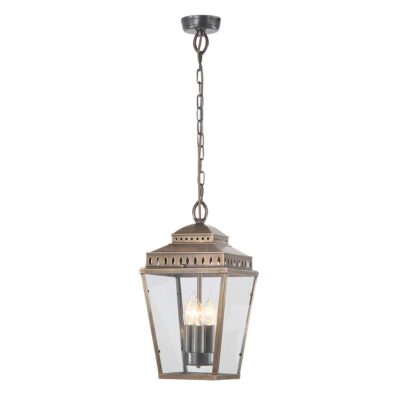 Aldermere House Traditional Chain Lantern in Aged Brass