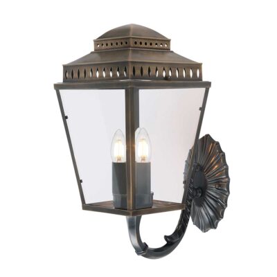 Aldermere House Traditional Outdoor Wall Lantern Aged Brass