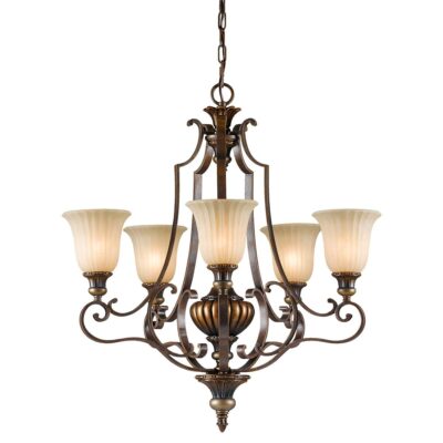 Aldermont Hall French Provincial 5 Light Chandelier Firenze Gold Bronze