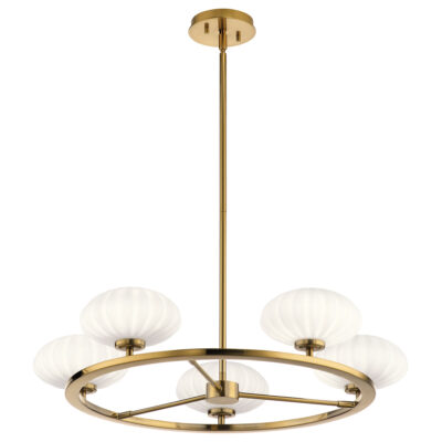 Aldermont Retro Modern Wagon Wheel Chandelier Fox Gold