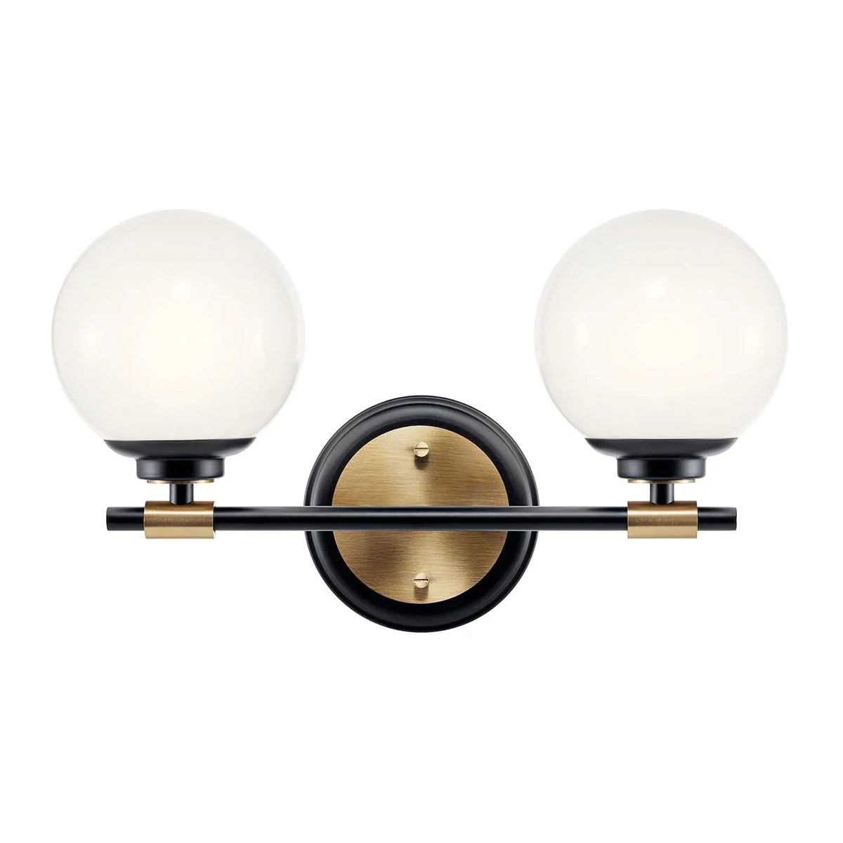 Aldermoor Contemporary Twin Globe Wall Light Black and Champagne Bronze Aldermoor Contemporary Twin Globe Wall Light Black and Champagne Bronze