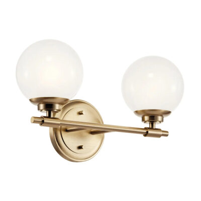 Aldermoor Contemporary Twin Globe Wall Light Champagne Bronze