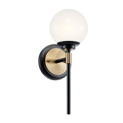 Aldermoor Contemporary Wall Light Black And Champagne Bronze