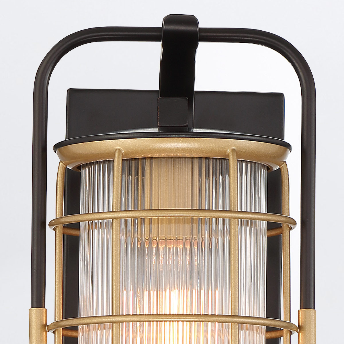 Aldermoor Field Lantern Wall Light Black and Brushed Gold Aldermoor Field Lantern Wall Light Black and Brushed Gold — detail view