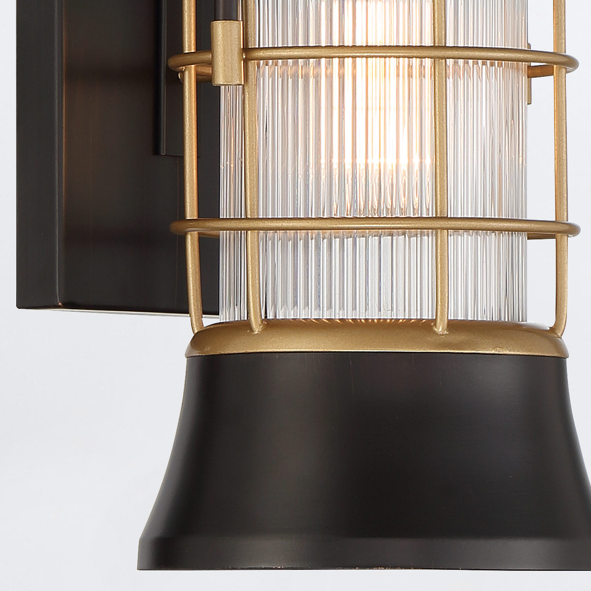 Aldermoor Field Lantern Wall Light Black and Brushed Gold Aldermoor Field Lantern Wall Light Black and Brushed Gold — detail view