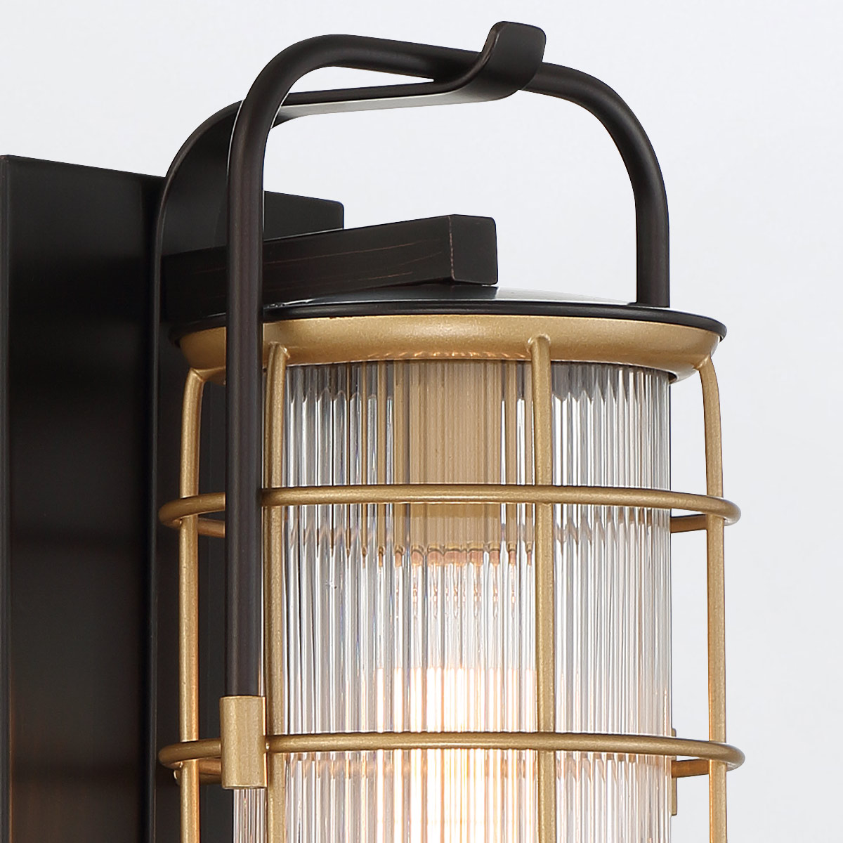 Aldermoor Field Lantern Wall Light Black and Brushed Gold Aldermoor Field Lantern Wall Light Black and Brushed Gold — detail view