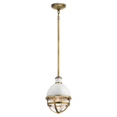 Aldermoor Row Nautical Mini Pendant in White and Brass
