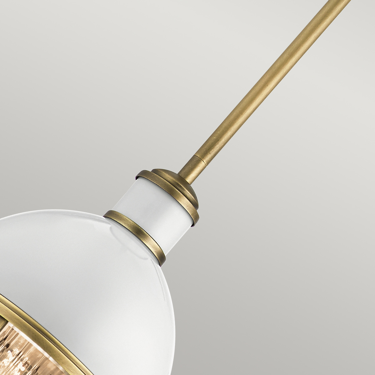 Aldermoor Row Nautical Mini Pendant in White and Brass Aldermoor Row Nautical Mini Pendant in White and Brass — detail view