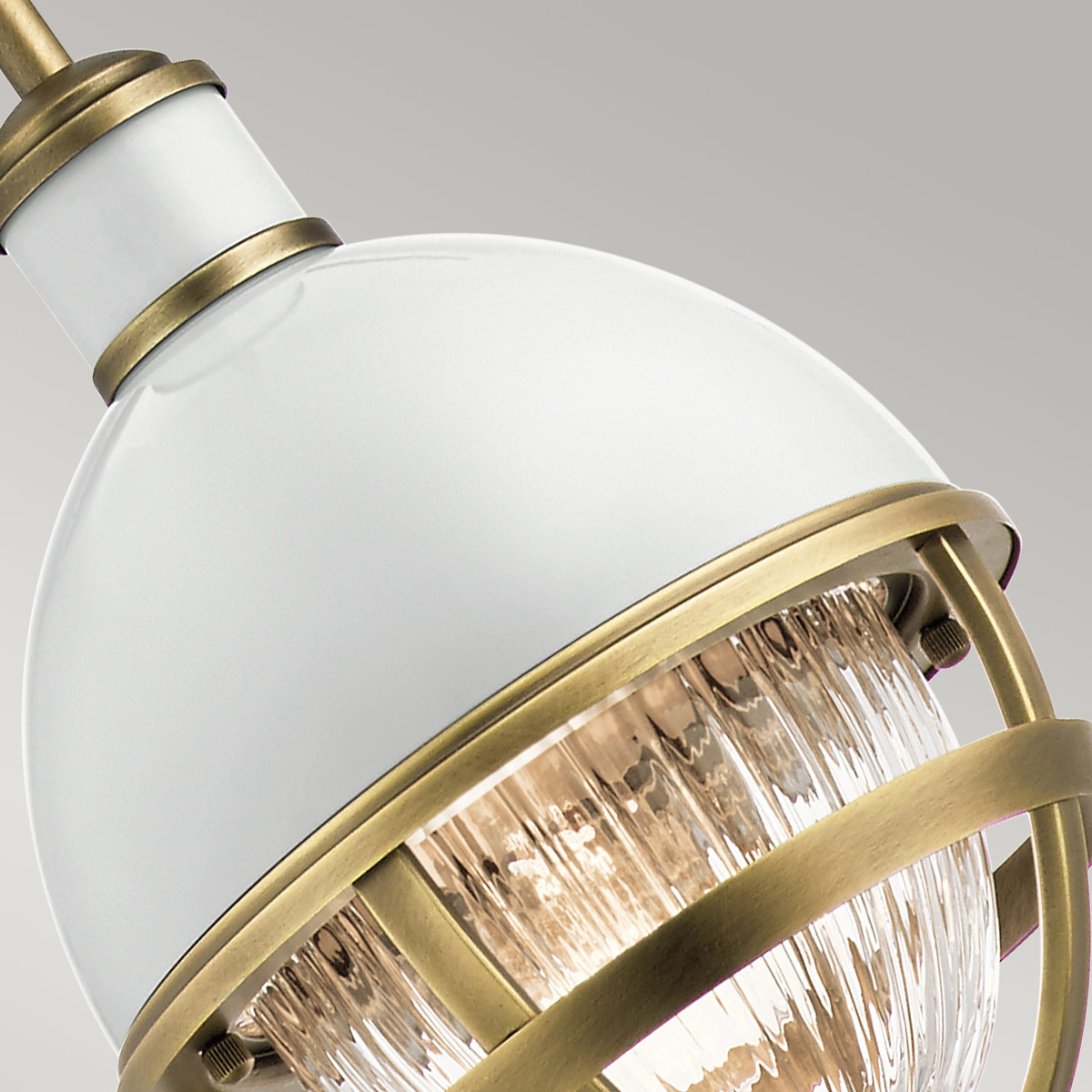 Aldermoor Row Nautical Mini Pendant in White and Brass Aldermoor Row Nautical Mini Pendant in White and Brass — detail view