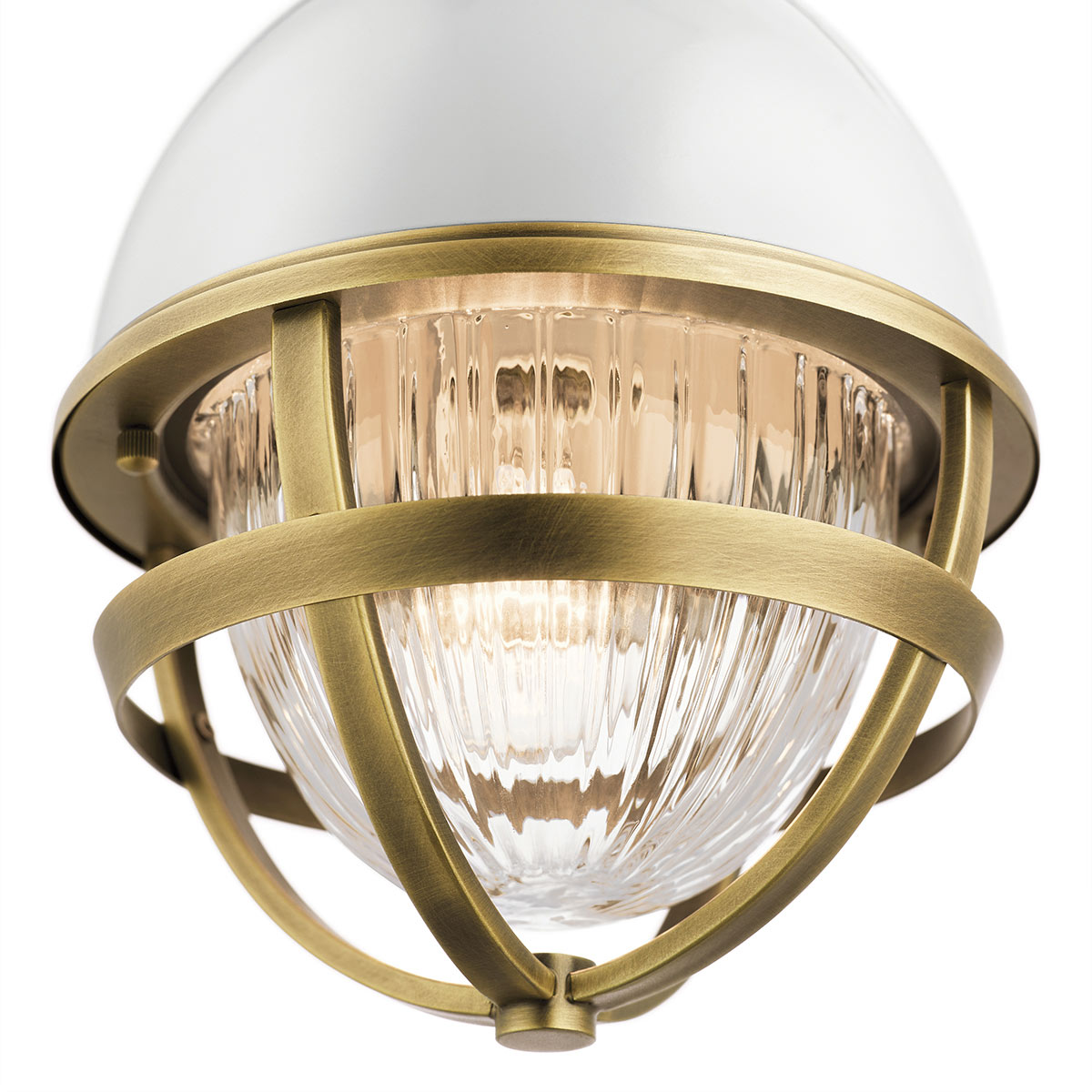 Aldermoor Row Nautical Mini Pendant in White and Brass Aldermoor Row Nautical Mini Pendant in White and Brass — detail view