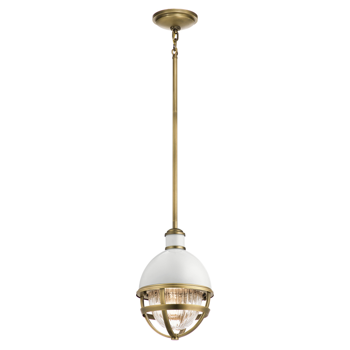 Aldermoor Row Nautical Mini Pendant in White and Brass