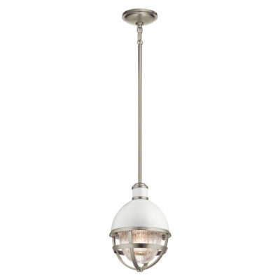 Aldermoor Row Vintage Mini Pendant White and Brushed Nickel