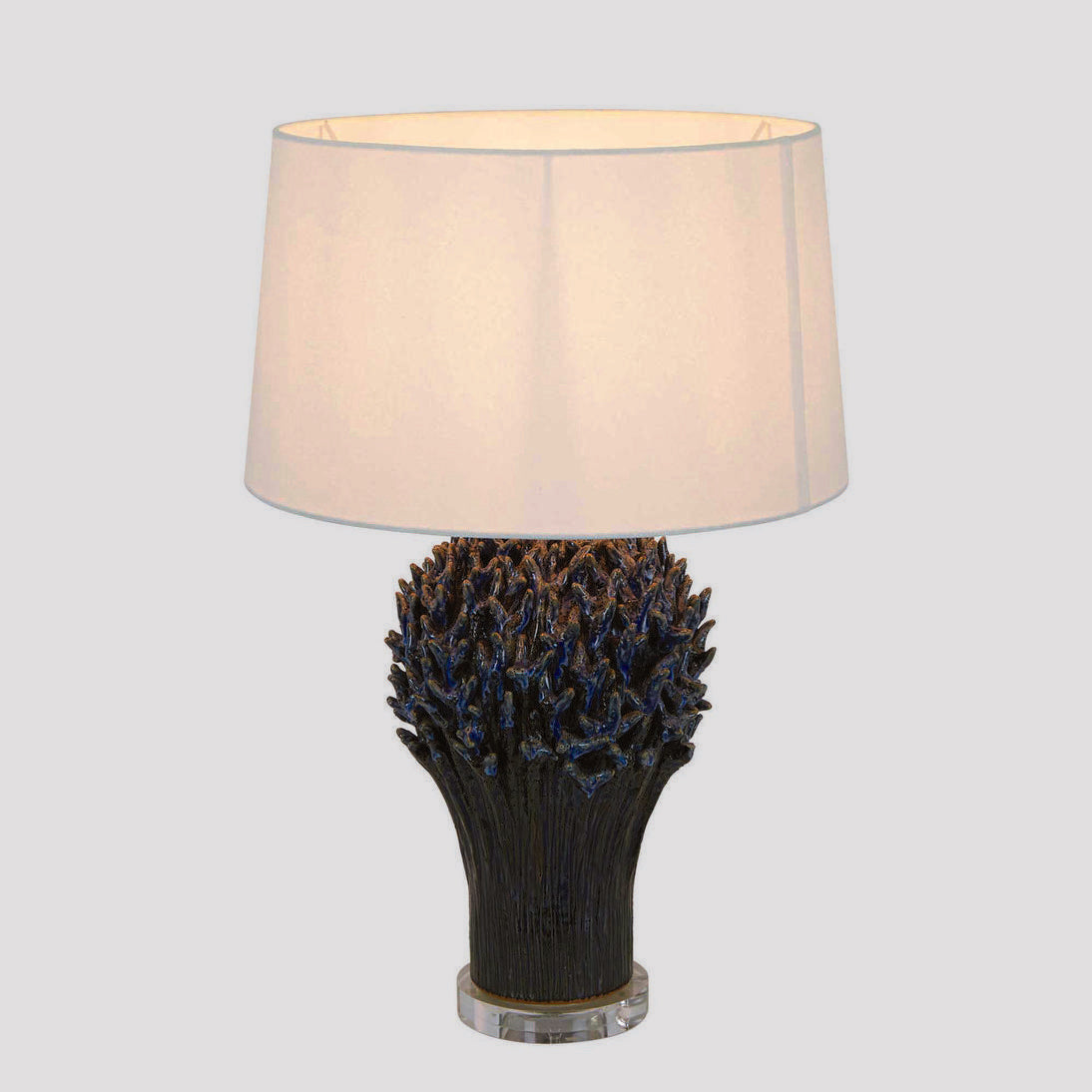Alderwick Hamptons Coral Ceramic Table Lamp Base Blue Alderwick Hamptons Coral Ceramic Table Lamp Base Blue
