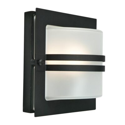 Alpenglow Art Deco Outdoor Wall Lantern in Black