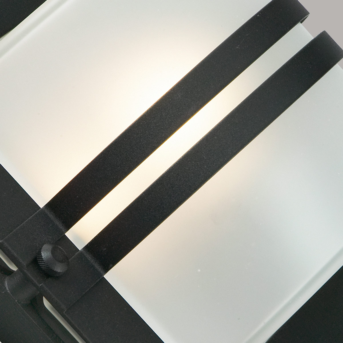 Alpenglow Art Deco Outdoor Wall Lantern in Black Alpenglow Art Deco Outdoor Wall Lantern in Black — detail view