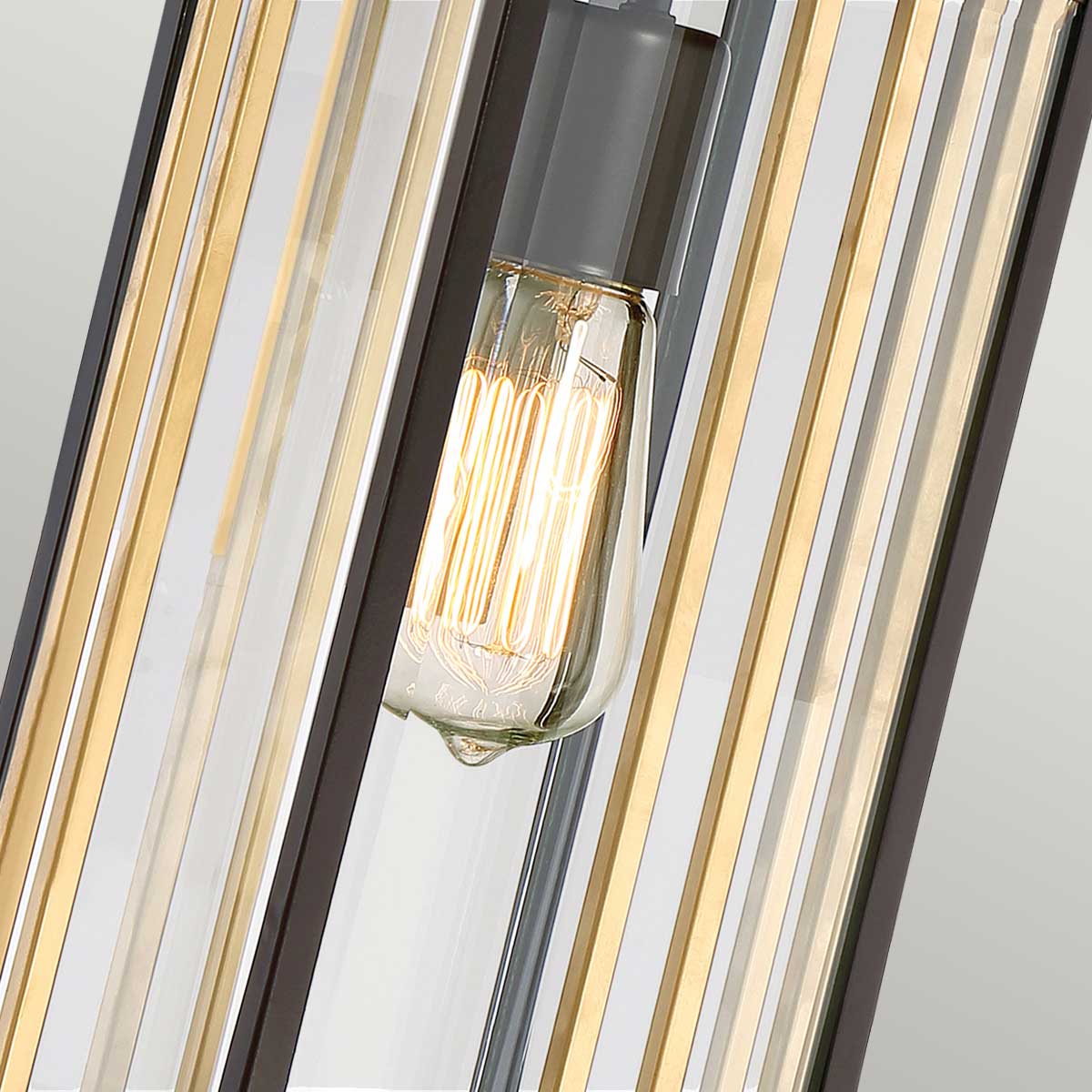 Amberfield Heritage Outdoor Chain Lantern Black and Brass Amberfield Heritage Outdoor Chain Lantern Black and Brass — detail view