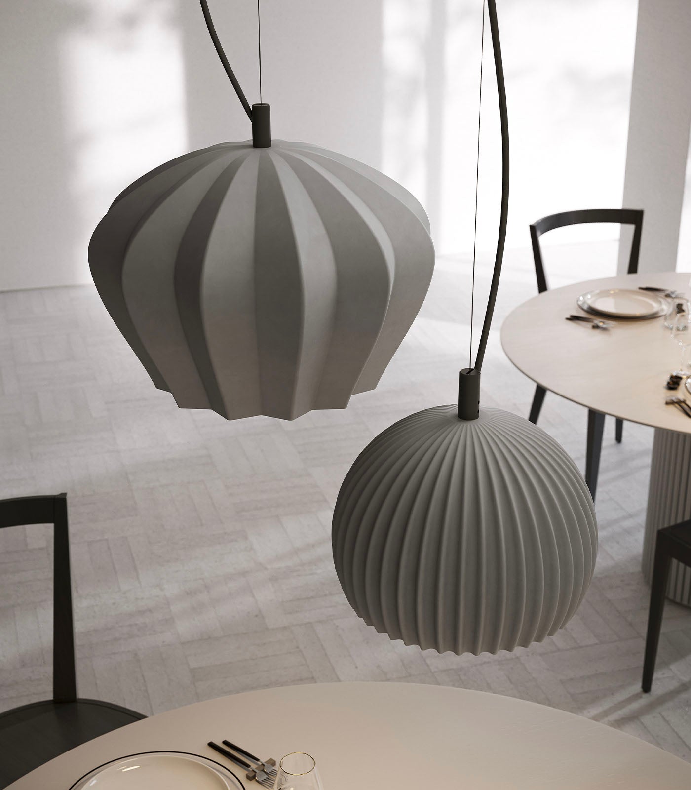 Amberfield Ribbed Ceramic Dome Pendant Light Dia. 14 23 29 35 Amberfield Ribbed Ceramic Dome Pendant Light Dia. 14 23 29 35