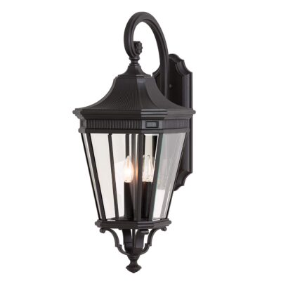 Amberleigh Lane Traditional Large Outdoor Wall Lantern Black