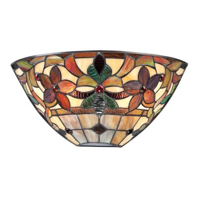 Amberton Tiffany Style Wall Uplighter Vintage Bronze