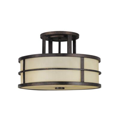 Amberweld Arts and Crafts Ceiling Semi-Flush in Grecian Bronze