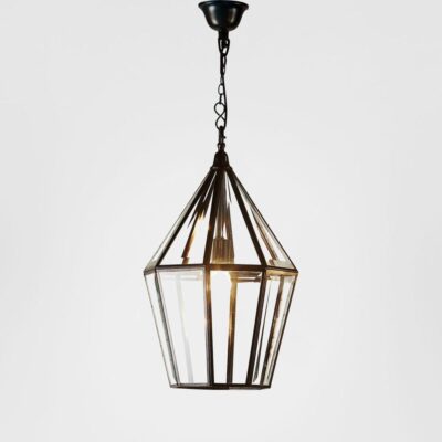 Arlington French Provincial Glass Lantern Ceiling Pendant Black