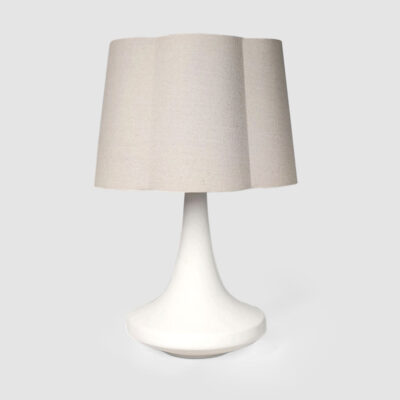 Ashbrook Hamptons Table Lamp White Ceramic With Pleated Linen Shade