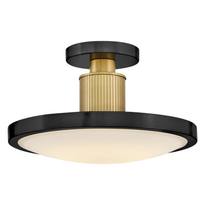 Ashcarra Semi-Flush Ceiling Light Black & Brass