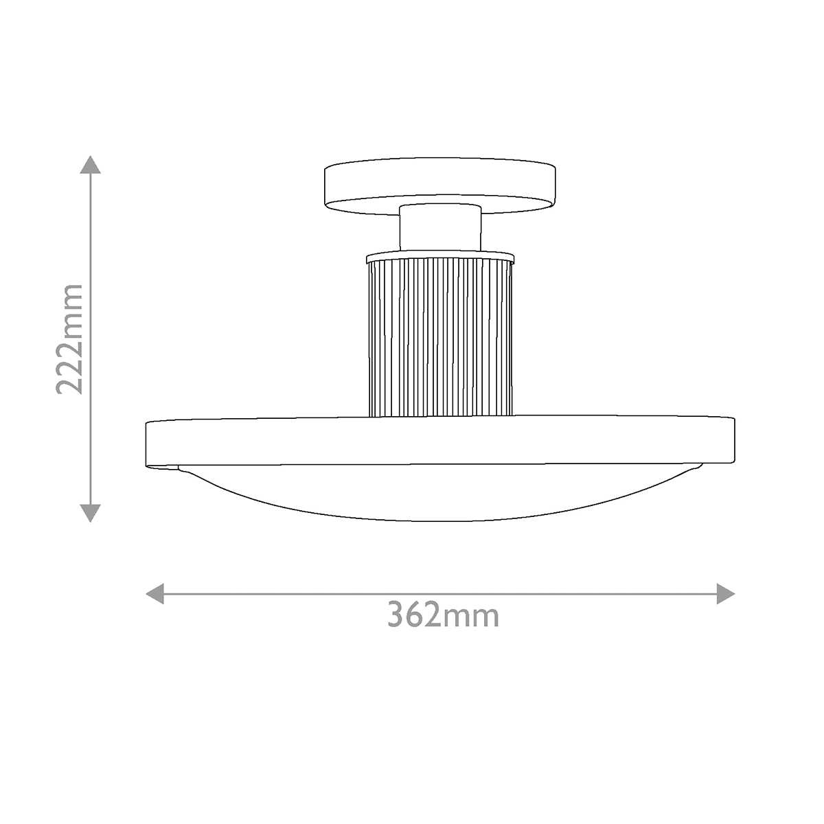 Ashcarra Semi-Flush Ceiling Light Lacquered Brass Ashcarra Semi-Flush Ceiling Light Lacquered Brass