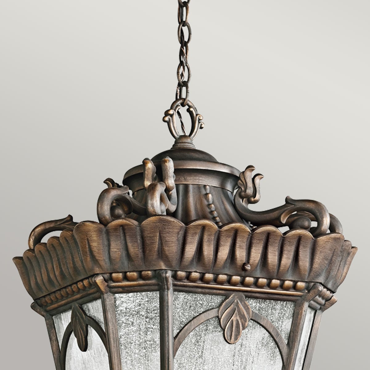 Ashcombe Court Traditional Extra Large Chain Lantern Aged Grey Ashcombe Court Traditional Extra Large Chain Lantern Aged Grey — detail view