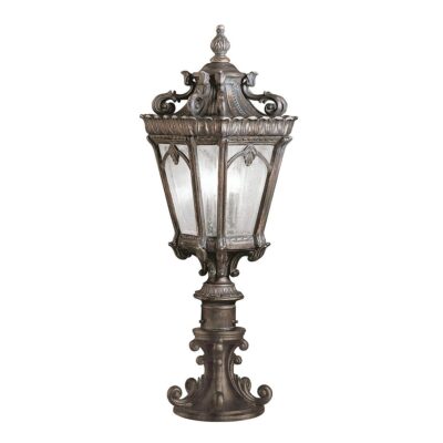 Ashcombe Court Traditional Outdoor Pedestal Lantern Aged Grey