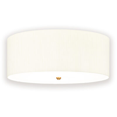 Ashcombe Flush Hamptons Ceiling Light Aged Brass with Ivory Shade