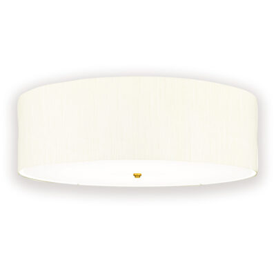 Ashcombe Flush Hamptons Ceiling Light Aged Brass with Ivory Shade