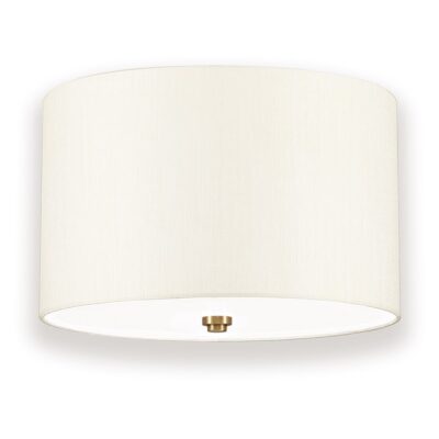Ashcombe Flush Hamptons Ceiling Light Aged Brass with Ivory Shade
