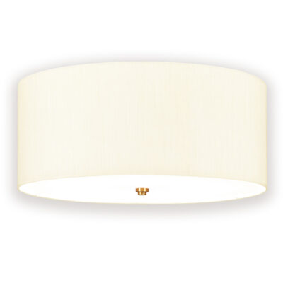 Ashcombe Flush Hamptons Ceiling Light in Aged Brass with Ivory Shade