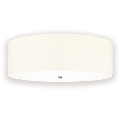 Ashcombe Flush Hamptons Ceiling Light Polished Chrome With Ivory Shade