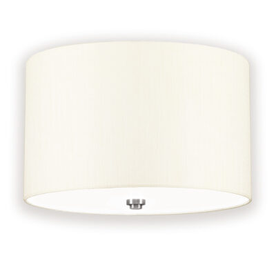 Ashcombe Flush Hamptons Ceiling Light Polished Chrome With Ivory Shade
