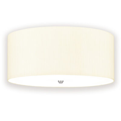 Ashcombe Flush Hamptons Ceiling Light Polished Chrome with Ivory Shade