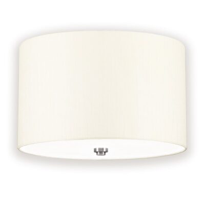 Ashcombe Flush Hamptons Ceiling Light Polished Chrome With Ivory Shade