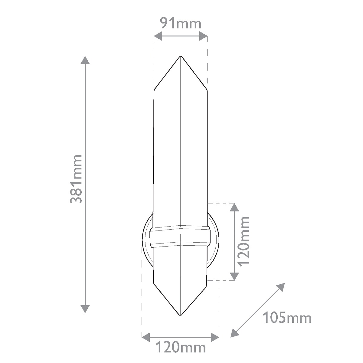 Ashcombe Grove Alabaster Wall Light in Urban Bronze