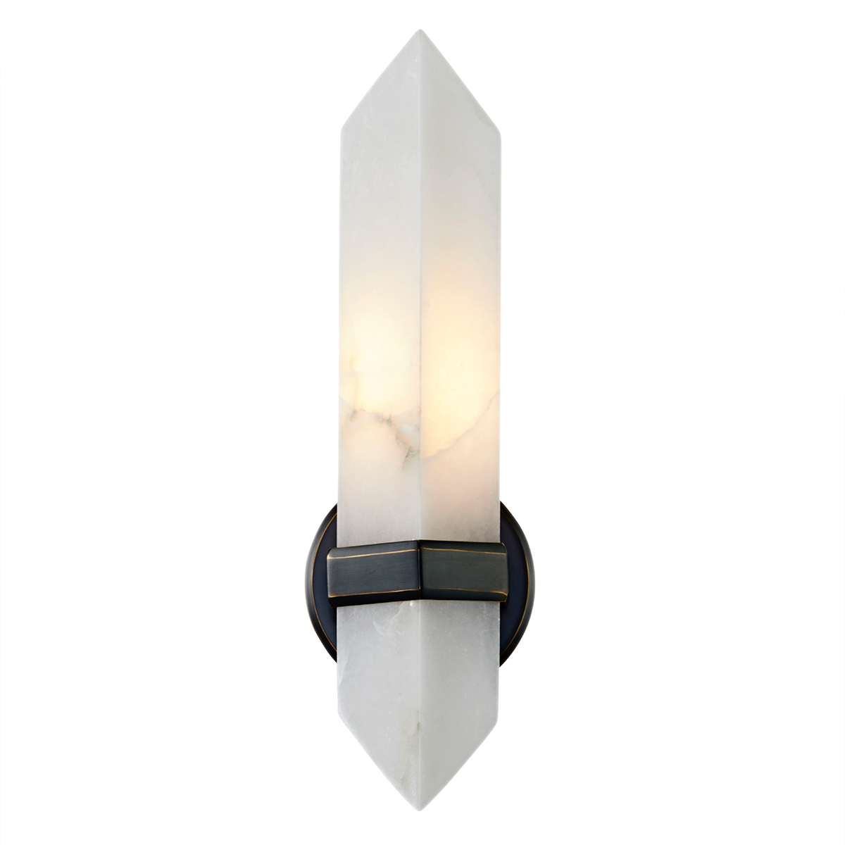 Ashcombe Grove Alabaster Wall Light in Urban Bronze
