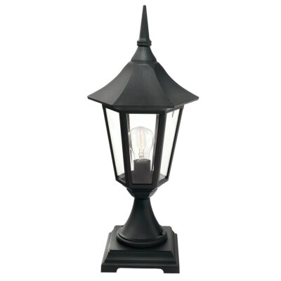 Ashcombe Grove Traditional Outdoor Pedestal Lantern in Black