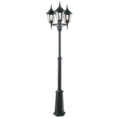 Ashcombe Grove Traditional Triple Head Lamp Post Black