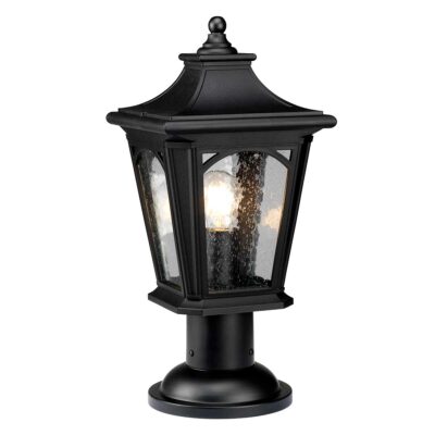 Ashcombe Traditional Outdoor Pedestal Lantern Mystic Black